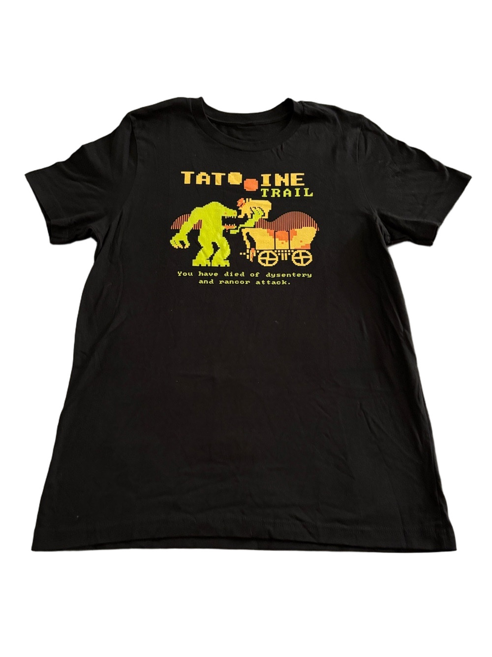 Tattooine Trail Rancor Attack Parody Graphic T Shirt Black